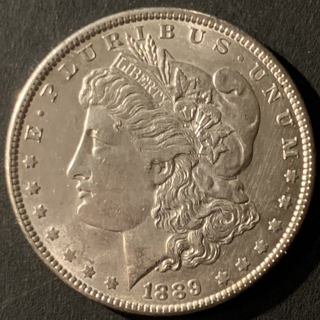 紫瑗钱币—微拍第65期  美国 1889年  摩根 大头妹 1美元 26.73克 0.9银 UNC
