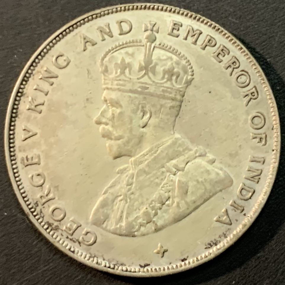 紫瑗钱币—微拍第75期  海峡殖民地 1920年 乔治五世 1元 16.85克 0.5银 AU等级