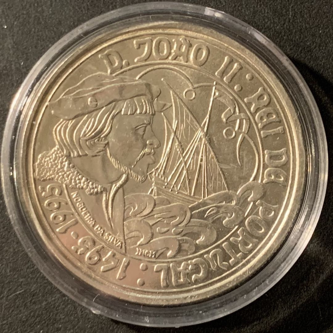 紫瑗钱币—微拍第65期  葡萄牙 1995年 约翰二世逝世500周年 1000埃斯库多 28克 0.5银 UNC