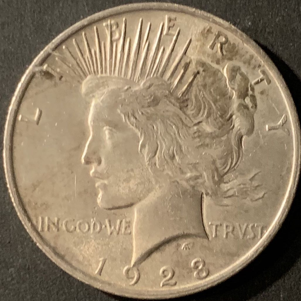 紫瑗钱币—微拍第65期  美国 1923年 和平鸽 1美元 26.73克 0.9银 UNC