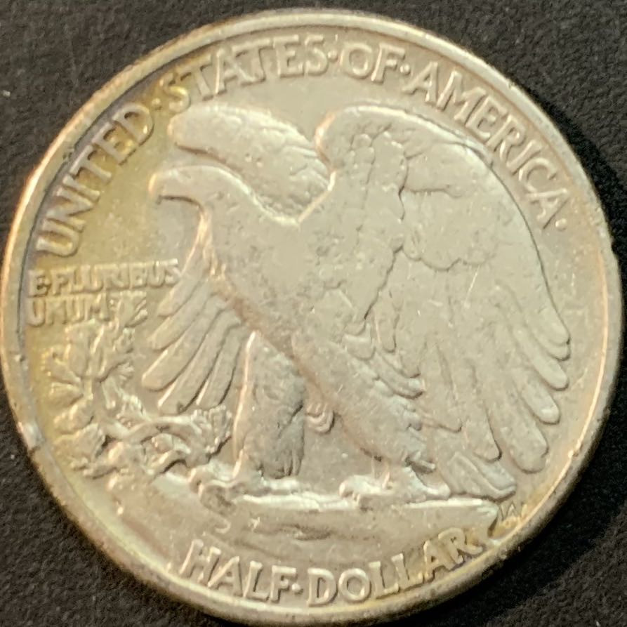 紫瑗钱币—微拍第75期  美国 1944年 行走女神 50美分 12.5克 0.9银