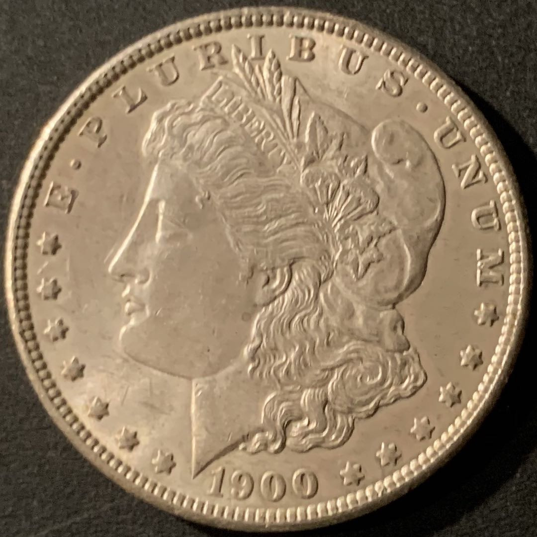 紫瑗钱币—微拍第65期  美国 1900年  摩根 大头妹 1美元 26.73克 0.9银 UNC 带光