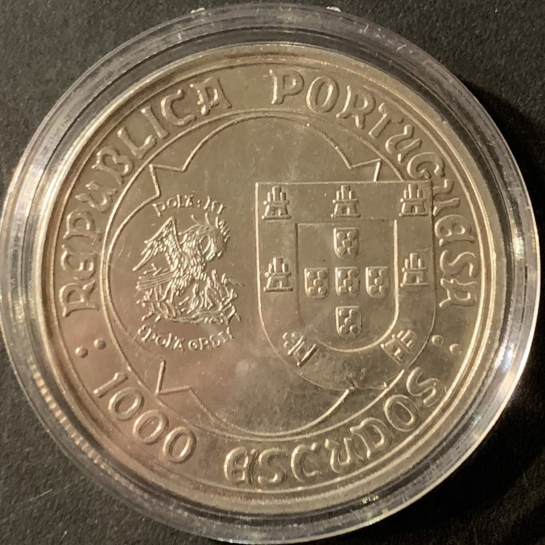 紫瑗钱币—微拍第65期  葡萄牙 1995年 约翰二世逝世500周年 1000埃斯库多 28克 0.5银 UNC