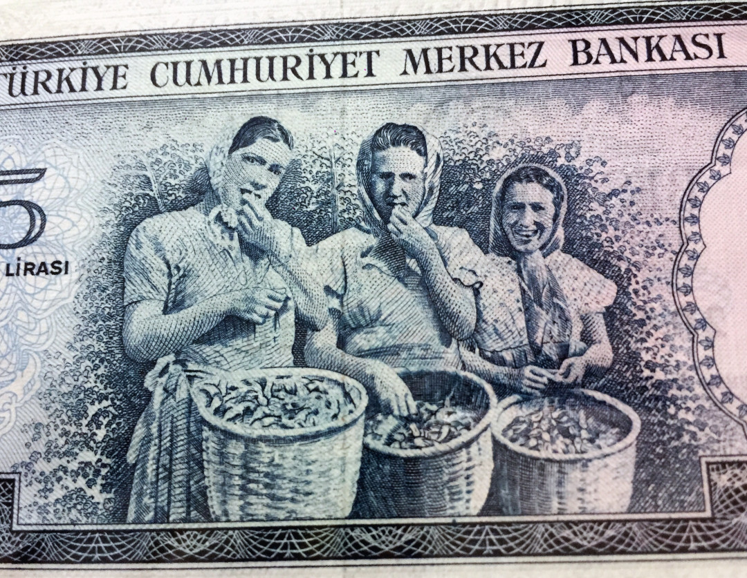 【收藏联盟】第140期拍卖——丰收的喜悦（共50拍） 【非常稀少】土耳其 1961年 早期年份 p173a 5里拉 PMG64EPQ 原票 