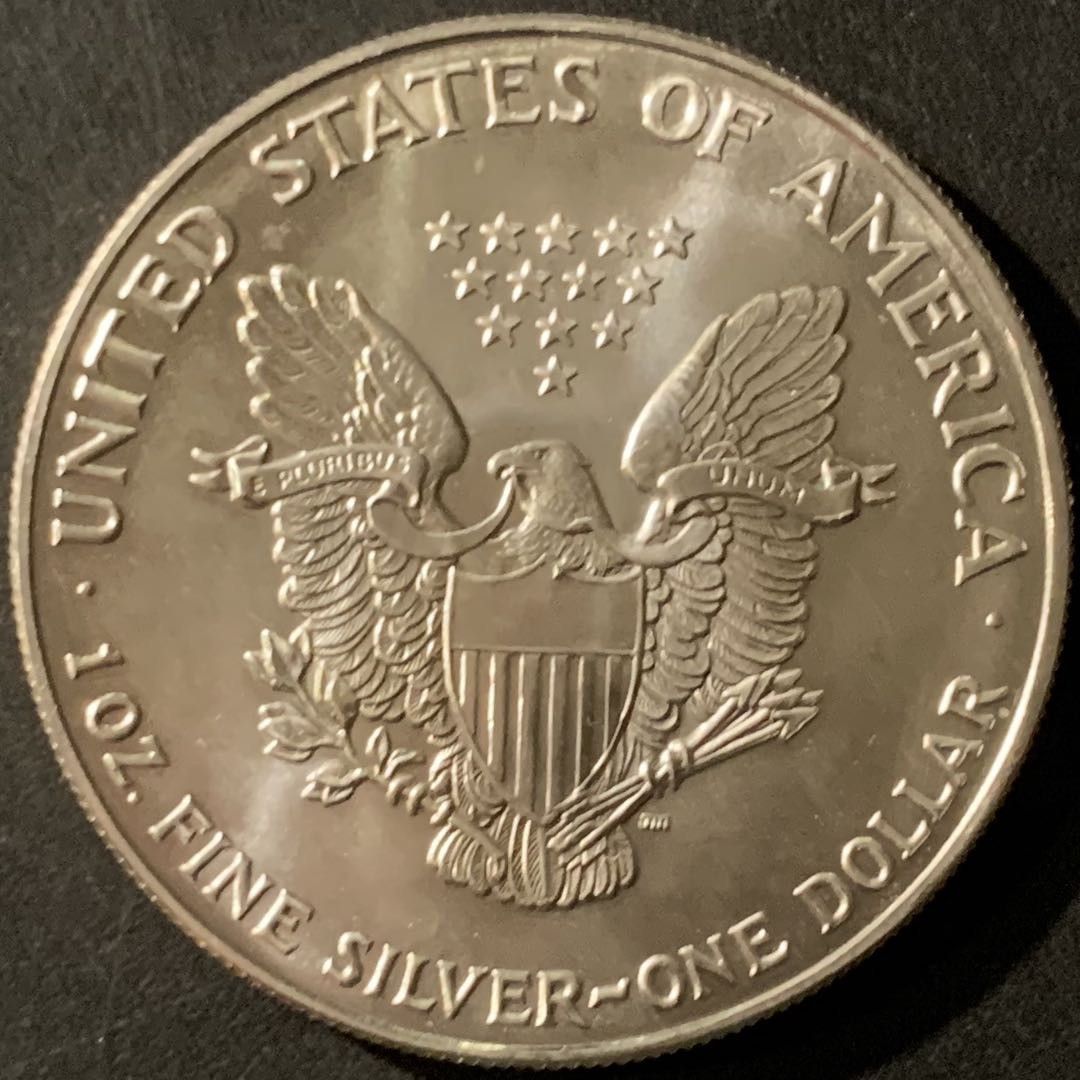 紫瑗钱币—微拍第65期  美国 1990年 行走女神 1盎司 投资银币 31.1克 0.999银 