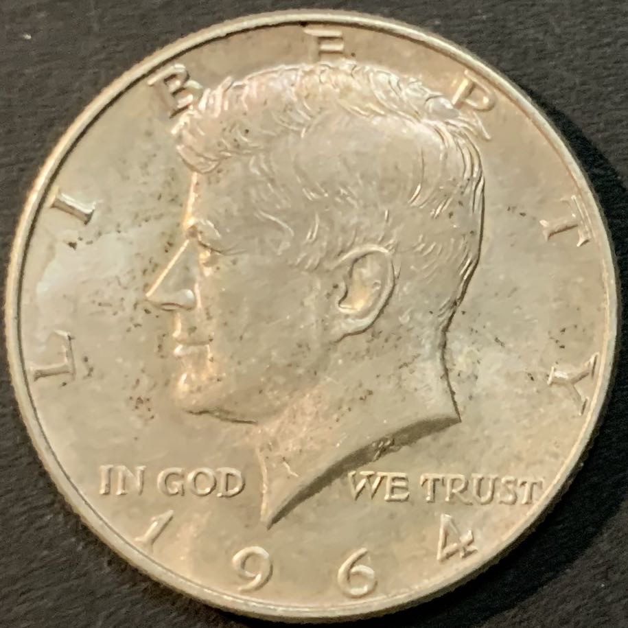 紫瑗钱币—微拍第75期  美国 1964年 肯尼迪 50美分 12.5克 0.9银 UNC