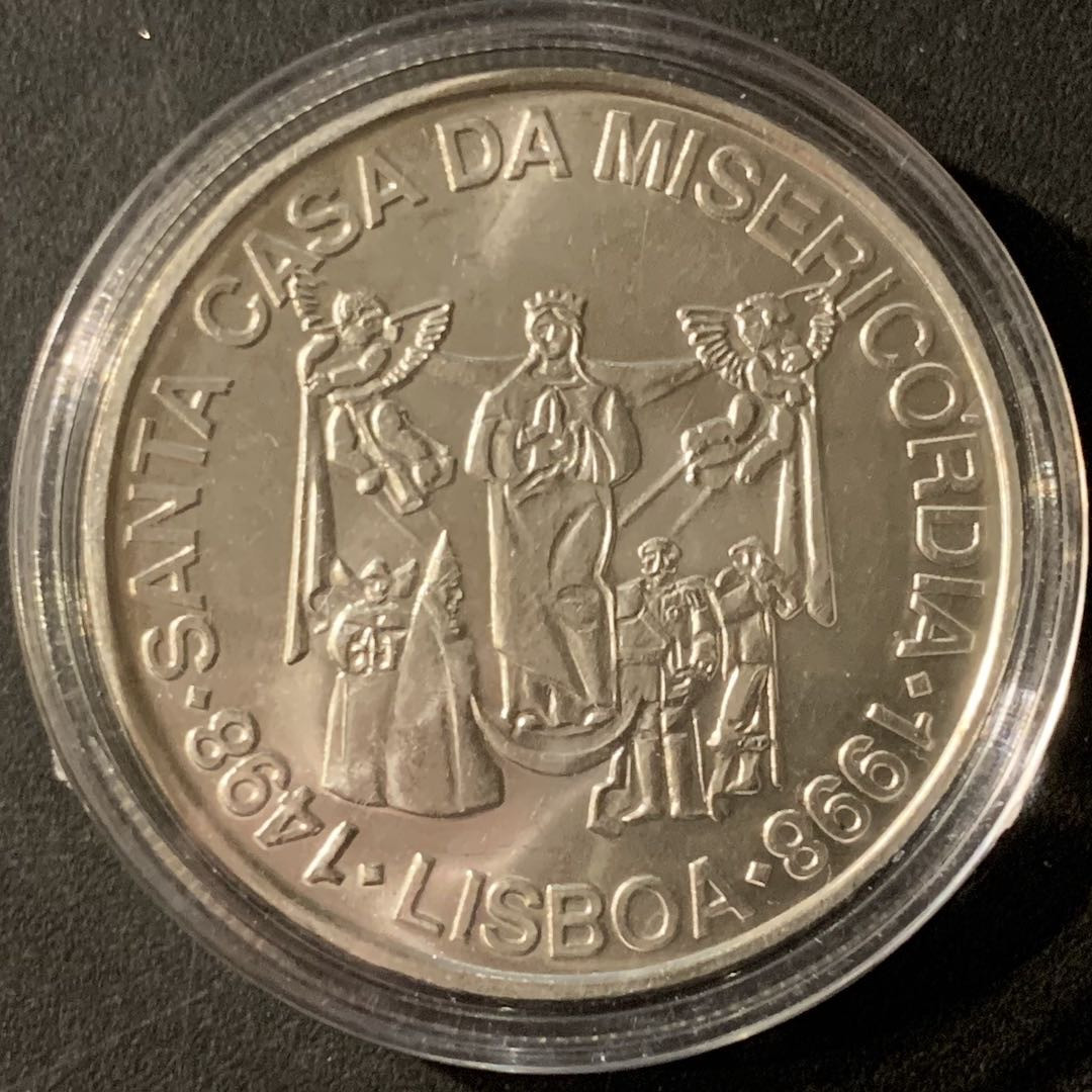 紫瑗钱币—微拍第65期  葡萄牙 1998年 米塞里科迪亚教堂500周年 1000埃斯库多 27克 0.5银 UNC
