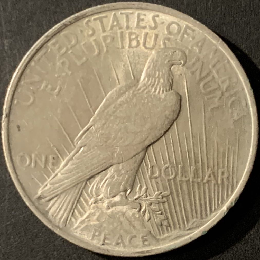 紫瑗钱币—微拍第65期  美国 1924年 和平鸽 1美元 26.73克 0.9银 UNC