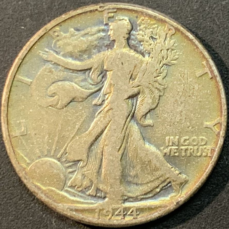 紫瑗钱币—微拍第75期  美国 1944年 行走女神 50美分 12.5克 0.9银