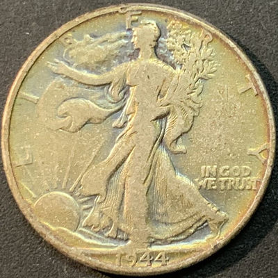 紫瑗钱币—微拍第75期  - 美国 1944年 行走女神 50美分 12.5克 0.9银