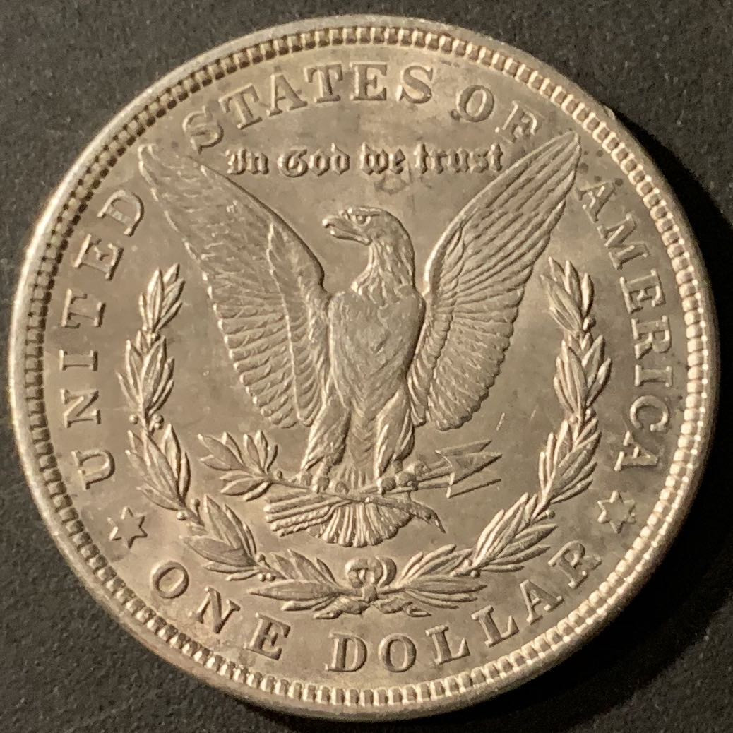 紫瑗钱币—微拍第65期  美国 1921年 摩根 大头妹 1美元 26.73克 0.9银 UNC