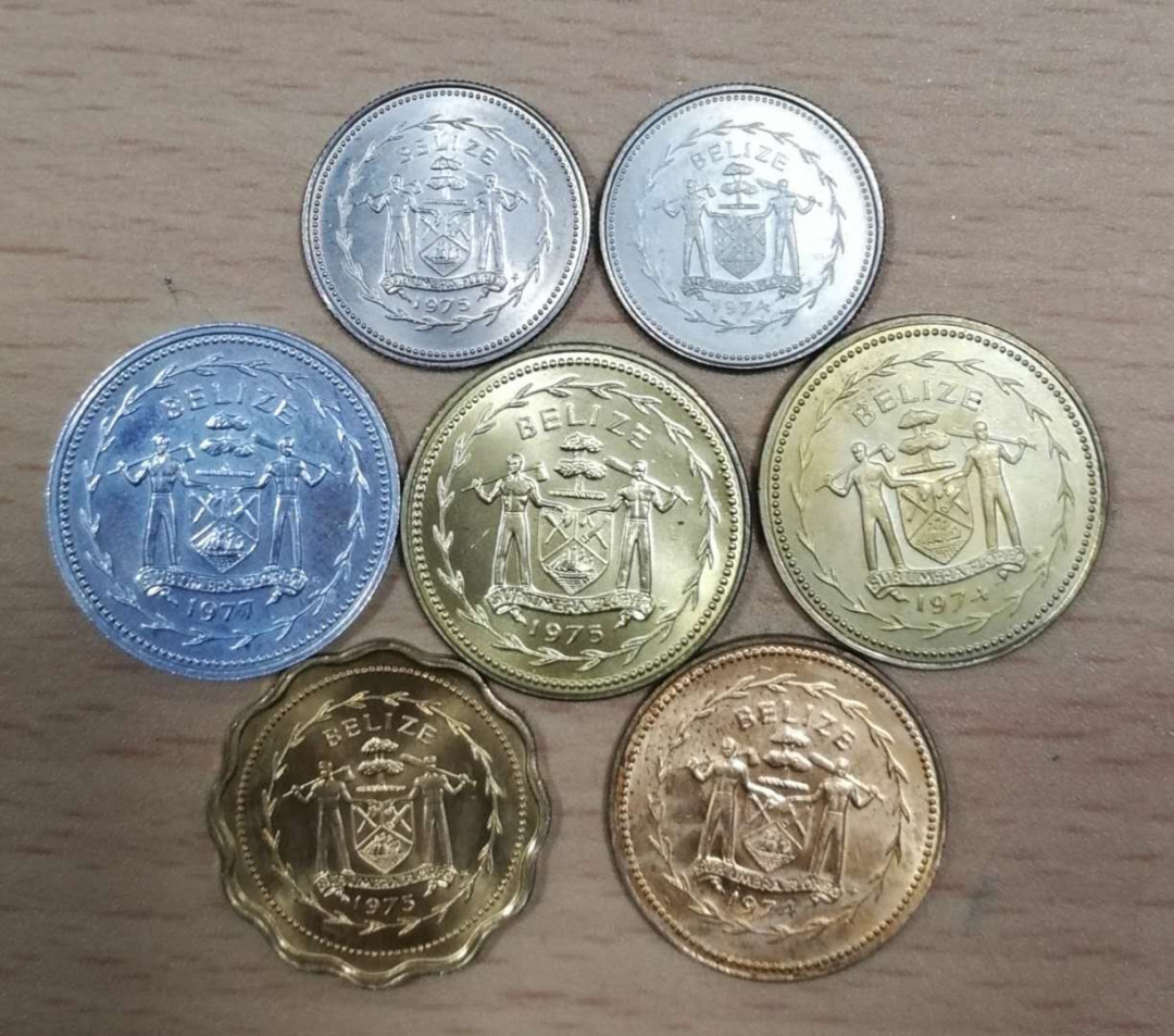 北京马甸外国币专卖第七期，陆续上新，欢迎关注 早期伯利兹小值币不同版别7枚，品相如图UNC