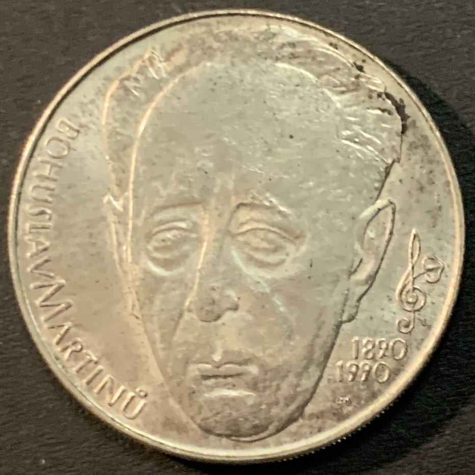 紫瑗钱币—微拍第66期  捷克斯洛伐克 1990年 博胡斯拉夫·马蒂努诞辰100周年 100克朗 13克 0.5银