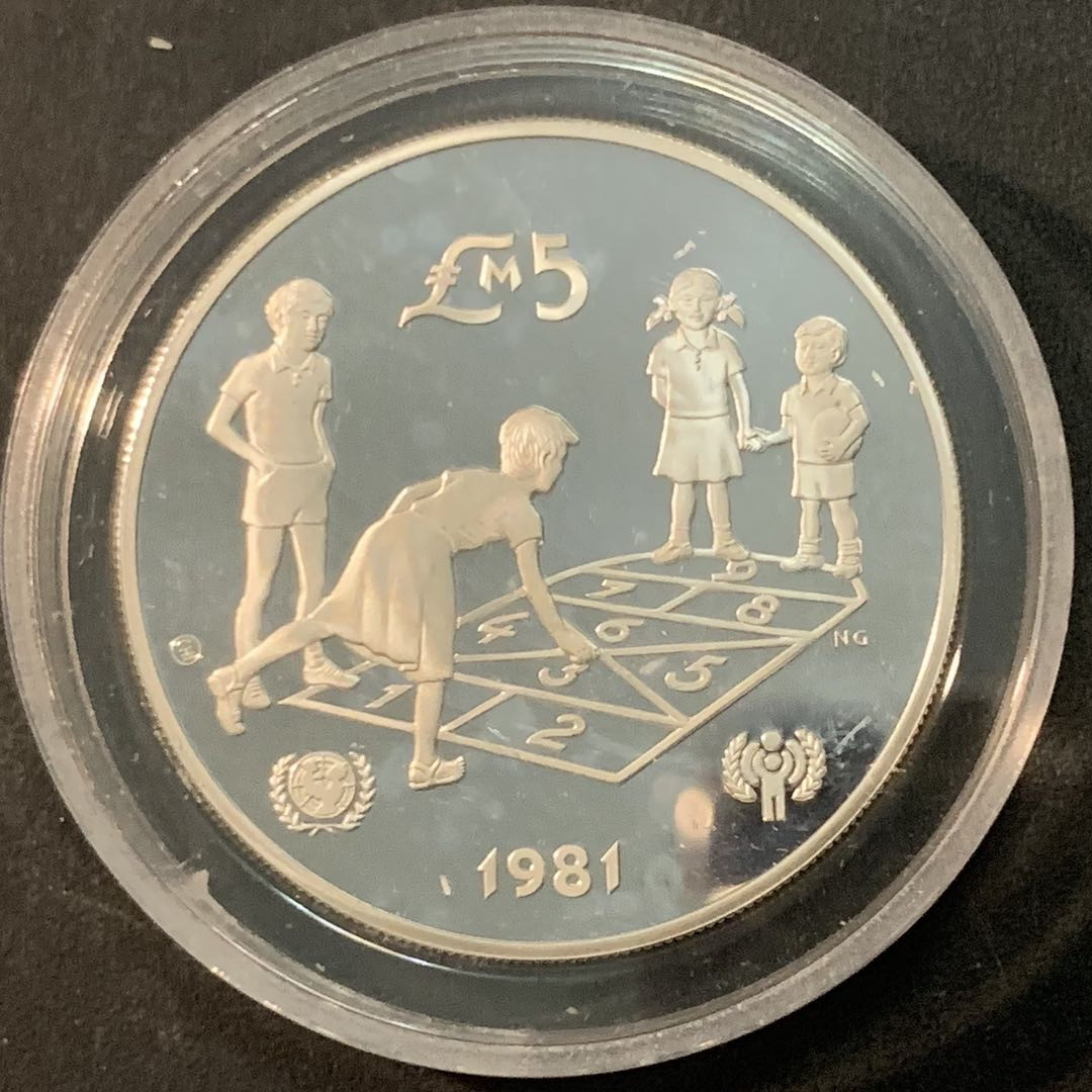 紫瑗钱币—微拍第66期  马耳他 1981年 国际儿童年 5磅 28.28克 0.925银 精制