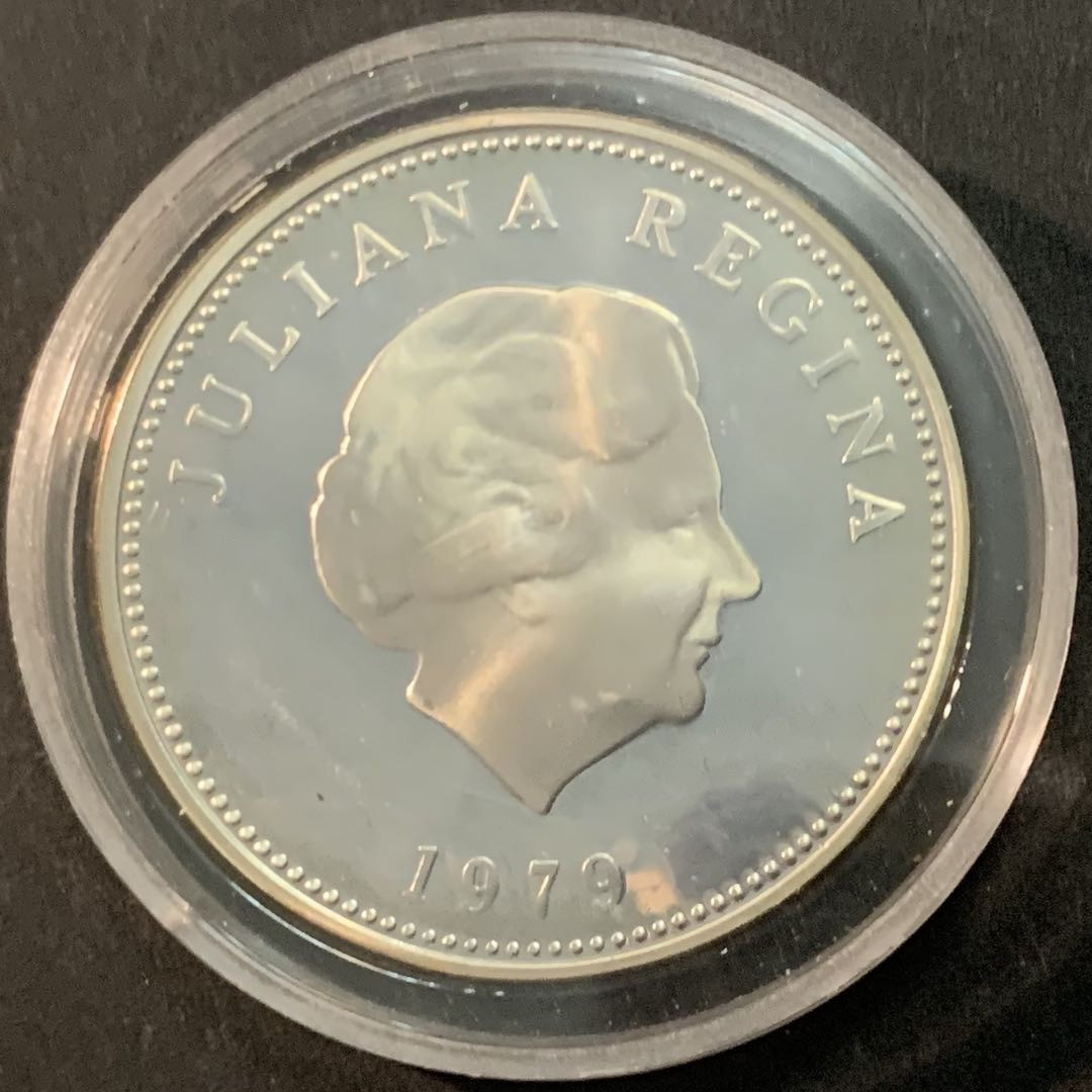 紫瑗钱币—微拍第66期  荷属安的列斯 1979年 国际儿童年 25盾 27.22克 0.925银 精制