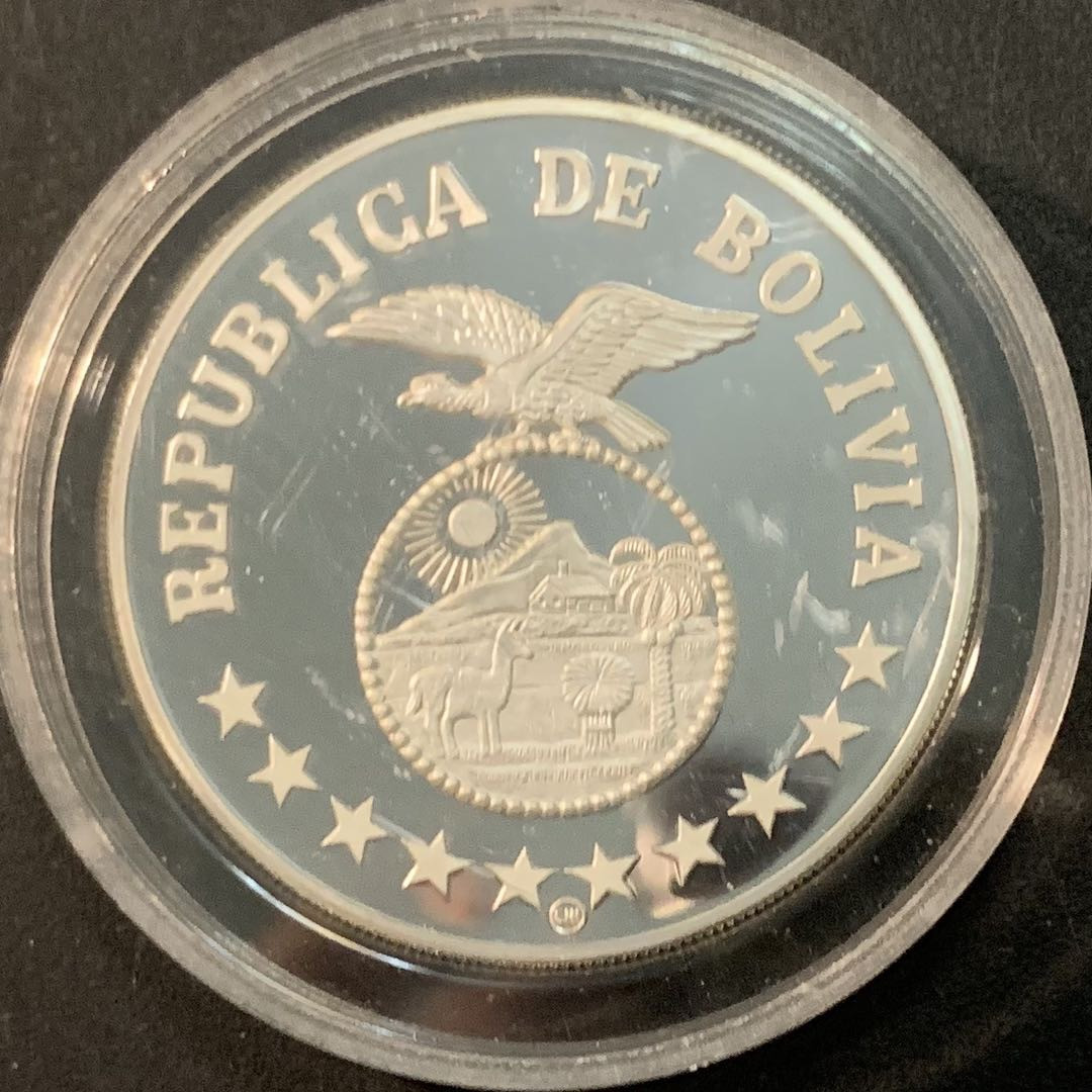 紫瑗钱币—微拍第66期  玻利维亚 1979年 国际及儿童年 200比索 23.33克 0.925银 精制