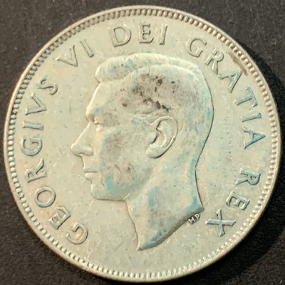 紫瑗钱币—微拍第66期  - 加拿大 1952年 乔治六世 50分 11.67克 0.8银