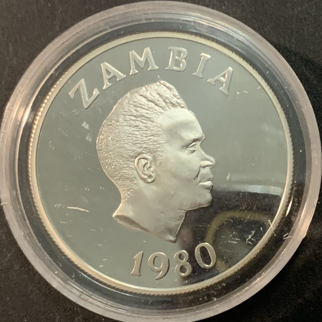 紫瑗钱币—微拍第66期  赞比亚 1980年 国际儿童年 10宽扎 27.22克 0.925银 精制