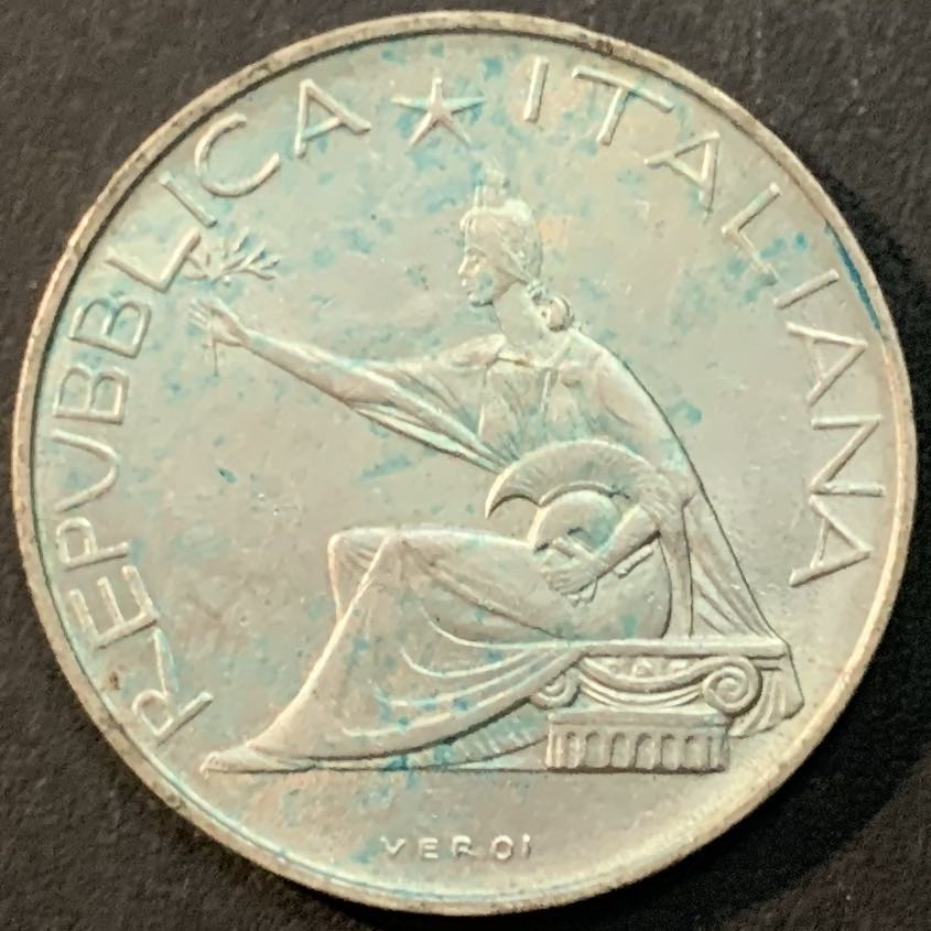 紫瑗钱币—微拍第66期  意大利 1961年 马车 500里拉 11克 0.835银