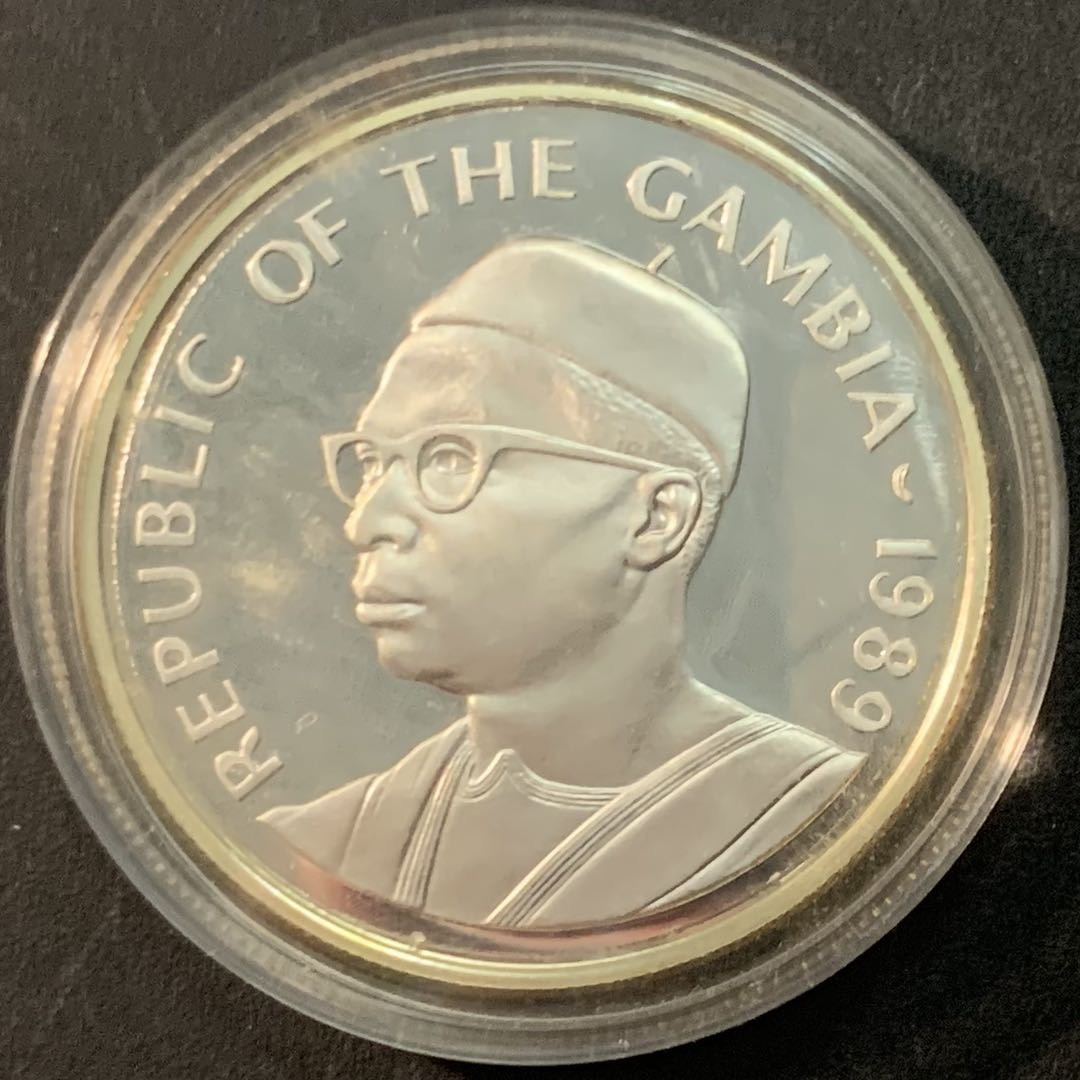 紫瑗钱币—微拍第66期  冈比亚 1989年 拯救儿童基金会 20达拉西 28.28克 0.925银 精制