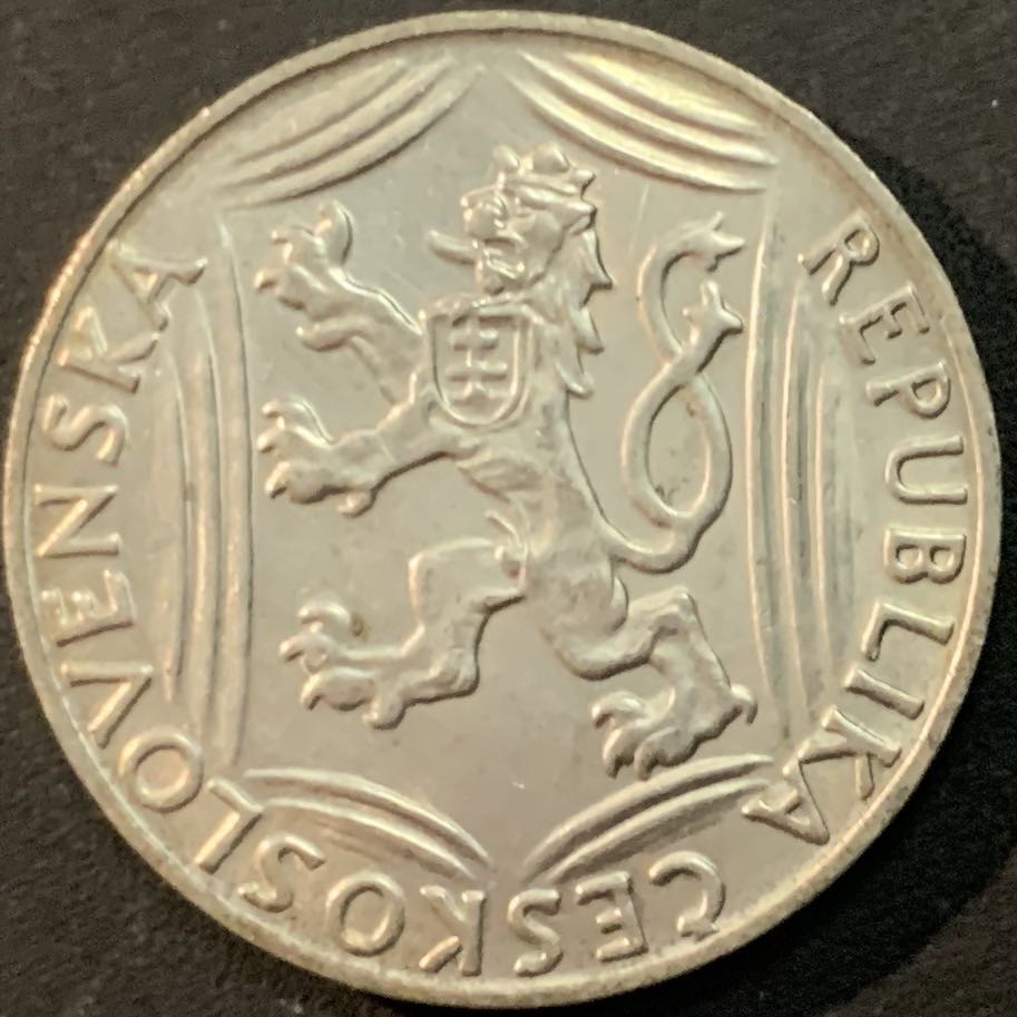 紫瑗钱币—微拍第66期  捷克斯洛伐克 1948年 独立30周年 100克朗 14克 0.5银