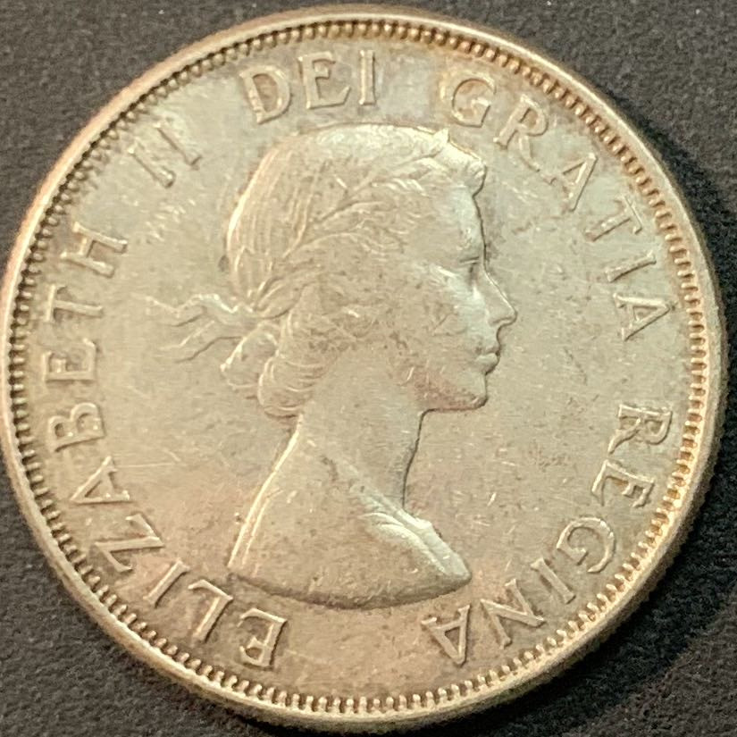 紫瑗钱币—微拍第66期  加拿大 1960年 伊丽莎白二世 50分 11.67克 0.8银