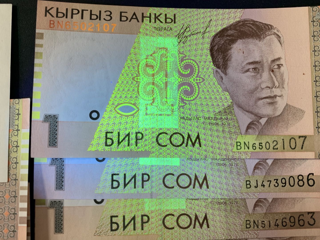 紫瑗钱币—微拍第67期—纸币场 吉尔吉斯斯坦 流通币 10枚一组 AU-UNC