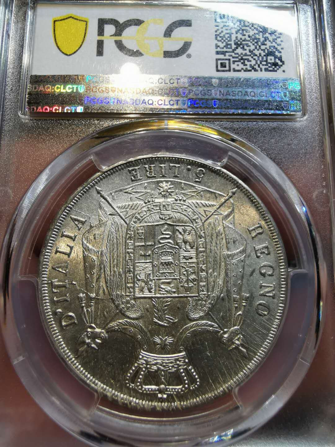 凡希社世界钱币微拍第一百二十一期 稀！1813M意大利拿破仑王国5里拉大银PCGS-MS61名家旧藏状态赞！