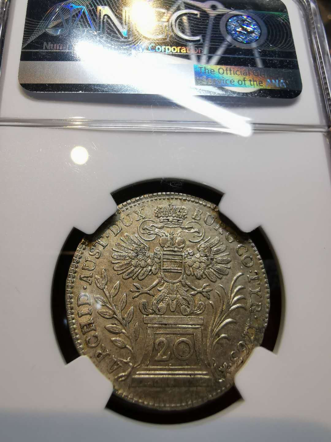 凡希社世界钱币微拍第一百二十一期 1763奥地利特蕾莎20K银NGC-MS62