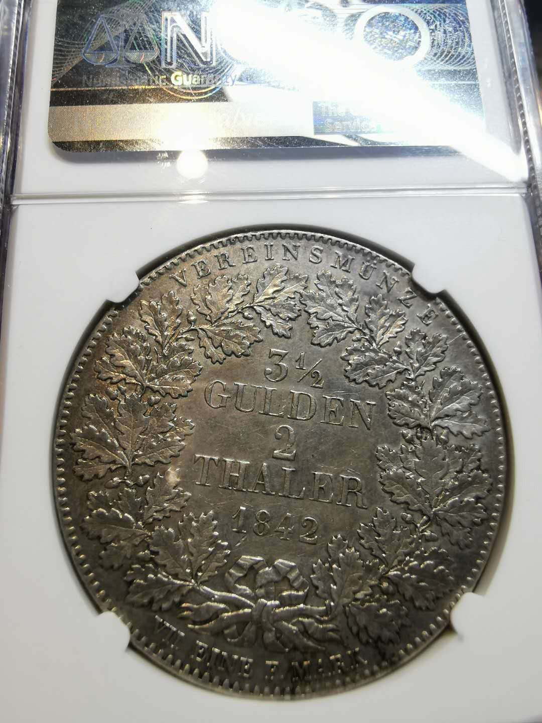 凡希社世界钱币微拍第一百二十一期 1842法兰克福鹰版2泰勒大银NGC-AUD