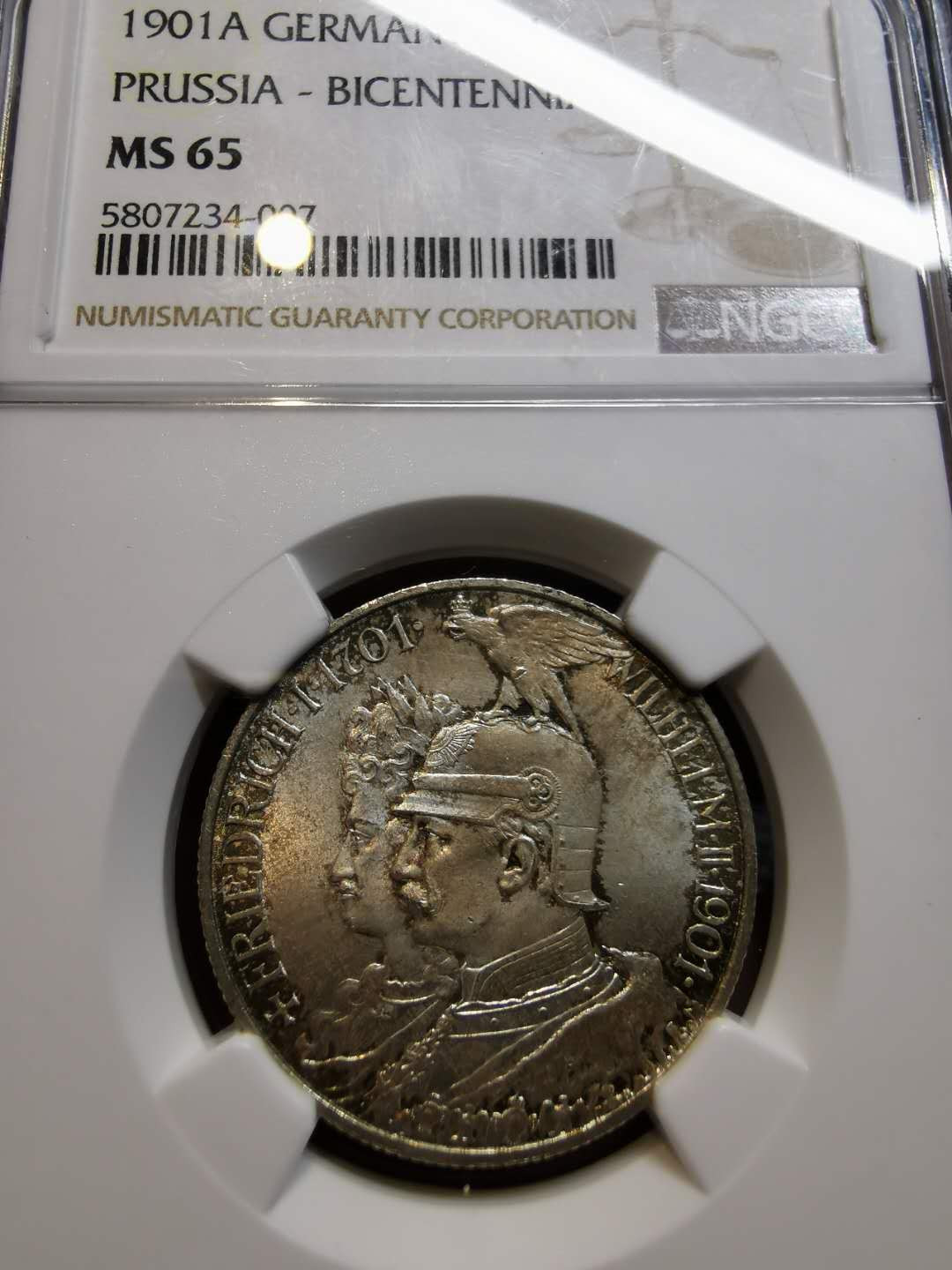 凡希社世界钱币微拍第一百二十一期 1901普鲁士2马克NGC-MS65