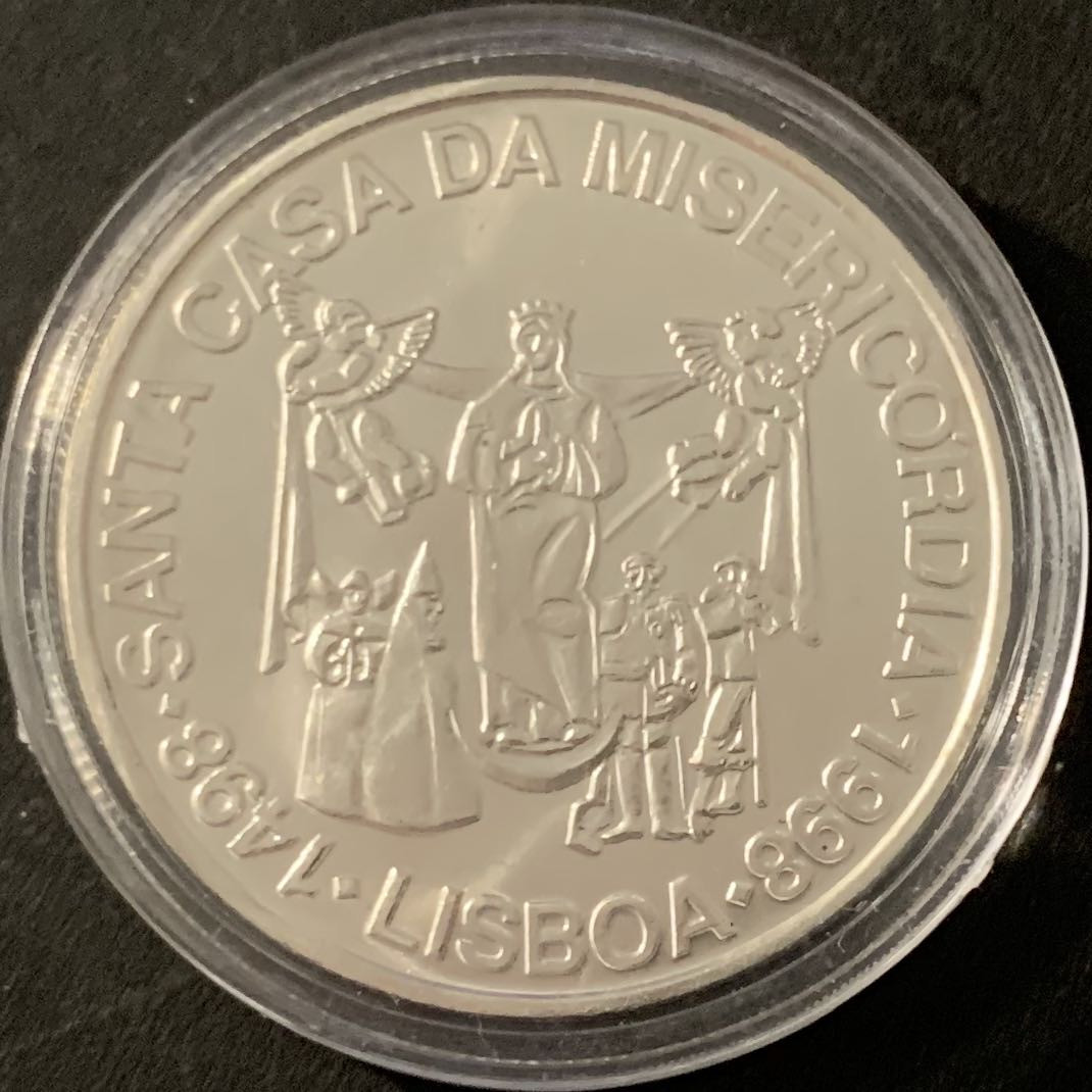紫瑗钱币—微拍第68期  葡萄牙 1998年 米塞里科迪亚教堂500周年 1000埃斯库多 27克 0.5银 UNC