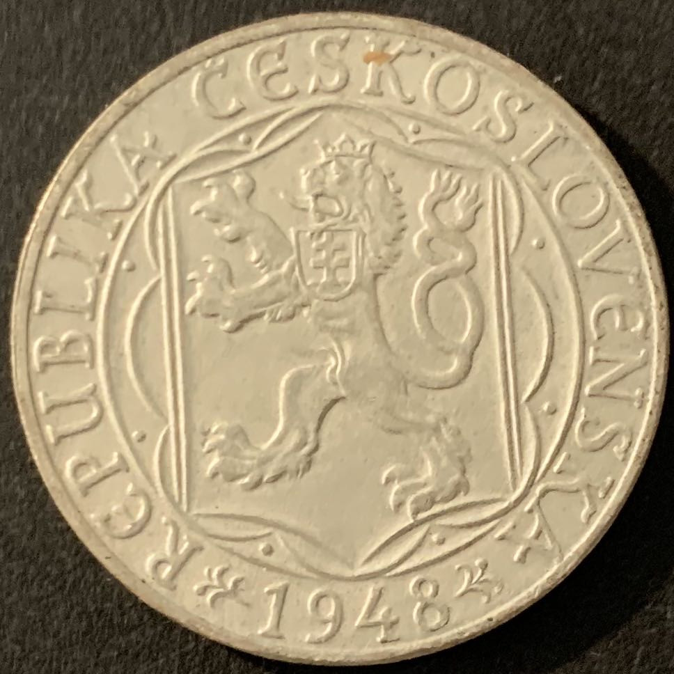 紫瑗钱币—微拍第68期  捷克斯洛伐克 1948年 查理大学600周年 100克朗 14克 0.5银