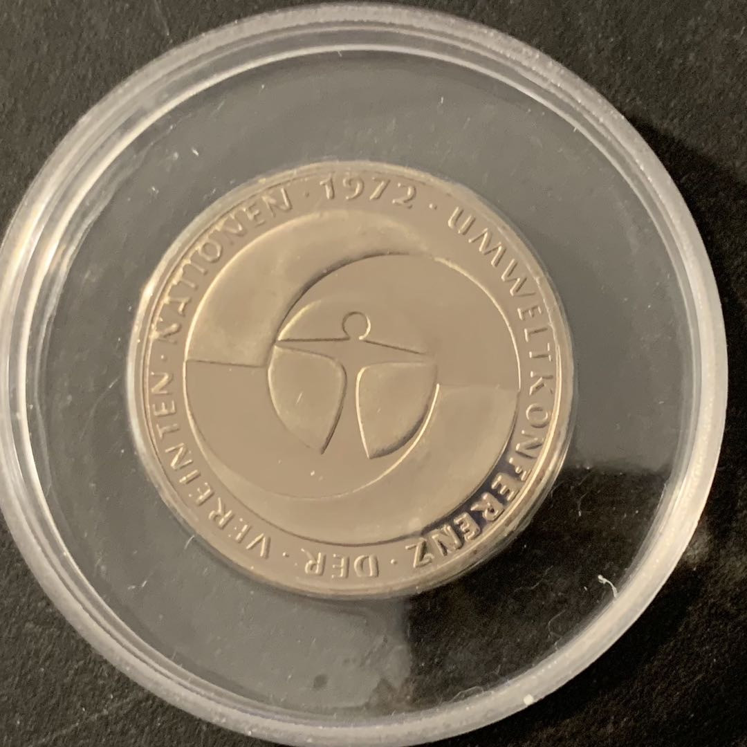 紫瑗钱币—微拍第68期  德国 1982年 联合国环境会议10周年 5马克 10克 镍币