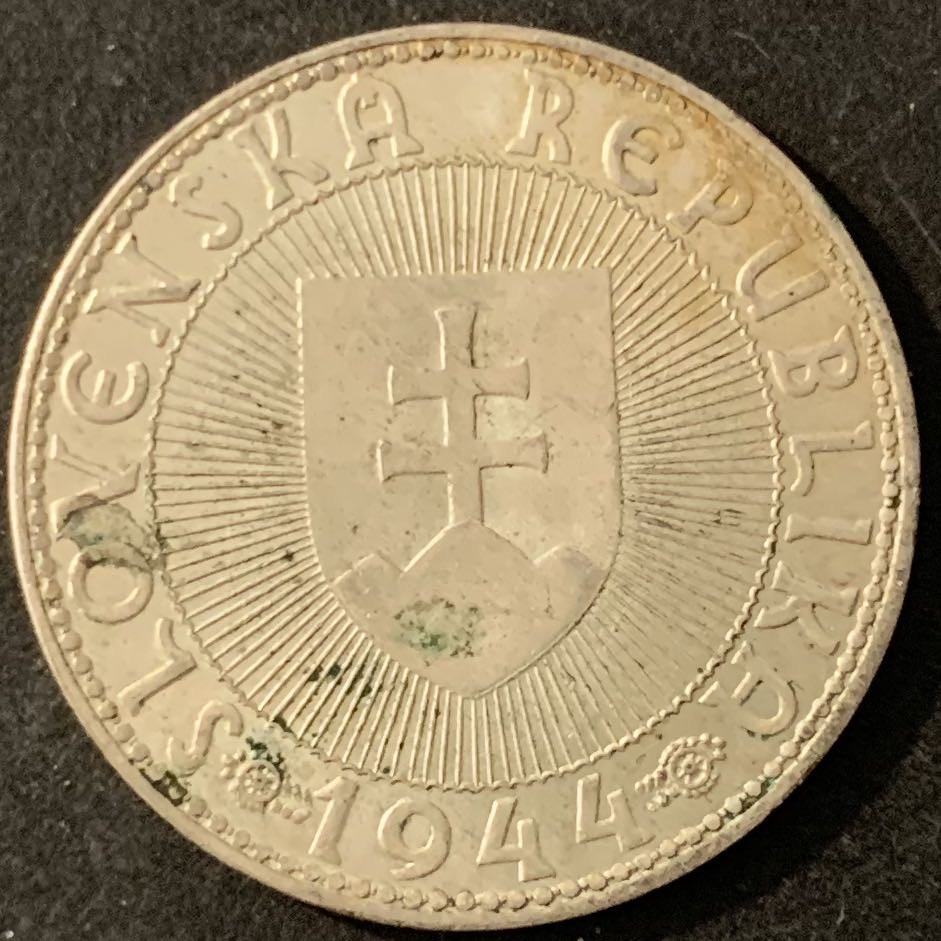 紫瑗钱币—微拍第68期  斯洛伐克 1944年 普里比纳王子 10克朗 7克 0.5银