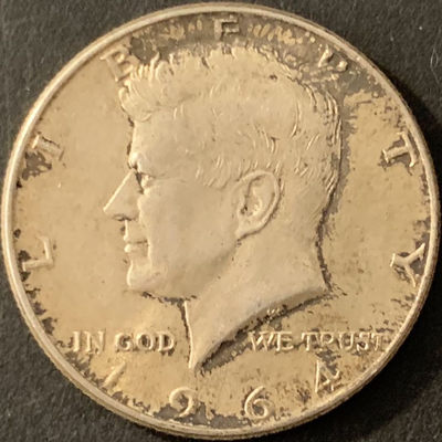 紫瑗钱币—微拍第68期  - 美国 1964年 肯尼迪 50美分 12.5克 0.9银