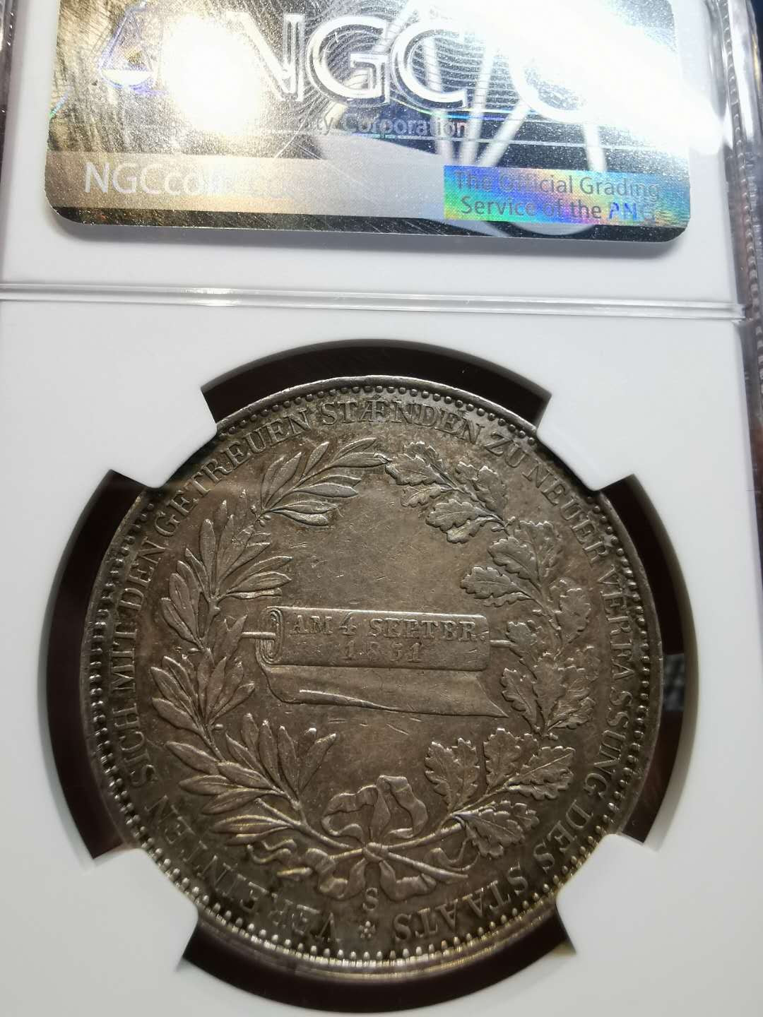 凡希社世界钱币微拍第一百二十一期 1831萨克森新宪法泰勒大银NGC-UNCD