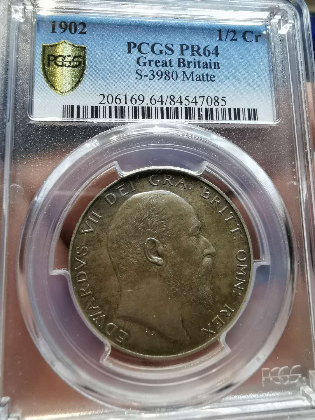 凡希社世界钱币微拍第一百二十一期 1902英国爱七1/2克朗精铸NGC-PF64