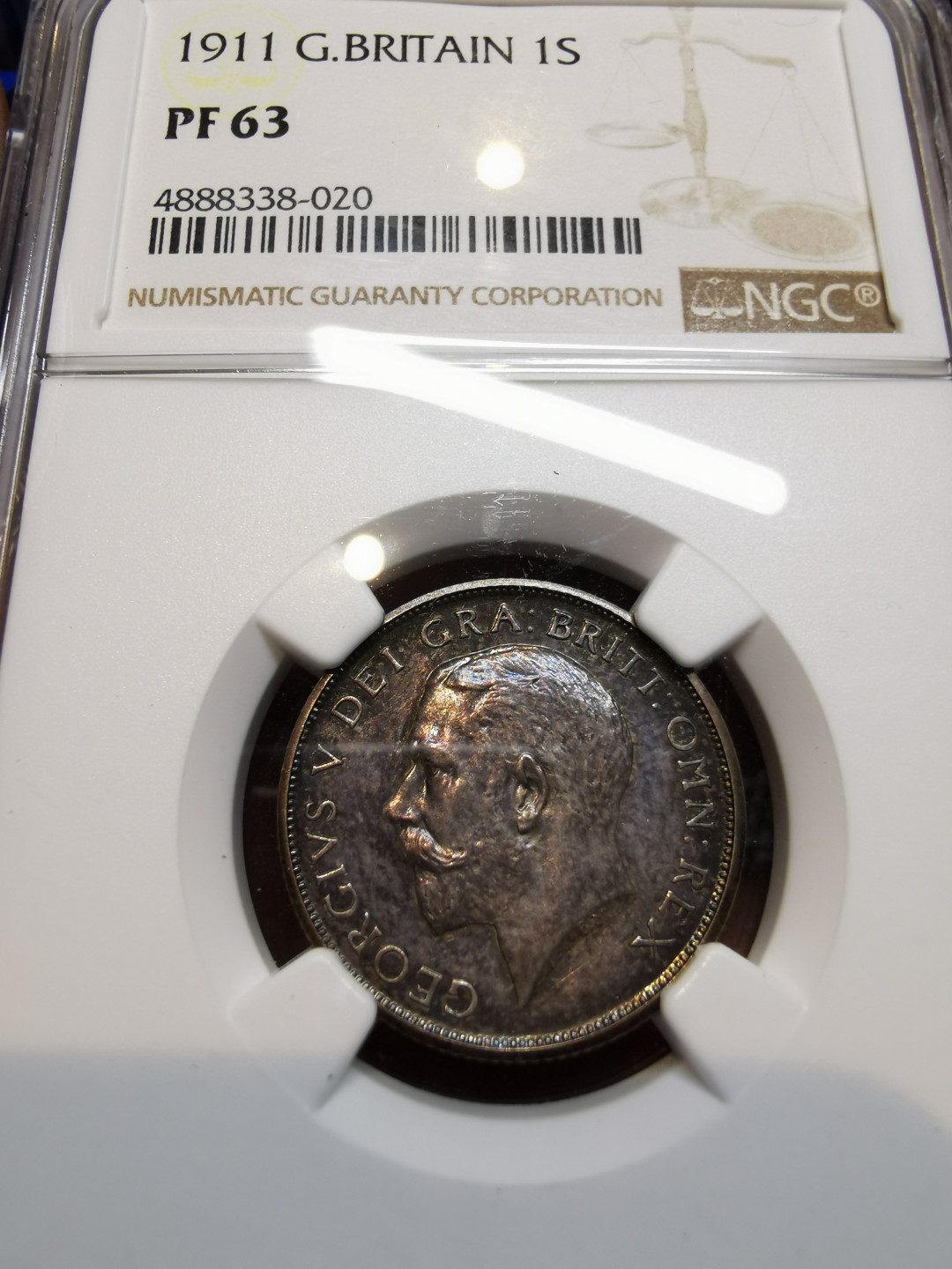 凡希社世界钱币微拍第一百二十一期 1911英国乔五先令精铸NGC-PF63