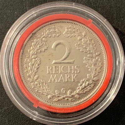 紫瑗钱币—微拍第68期  - 德国 1926年 魏玛时期 2马克 10克 0.5银 AU品质