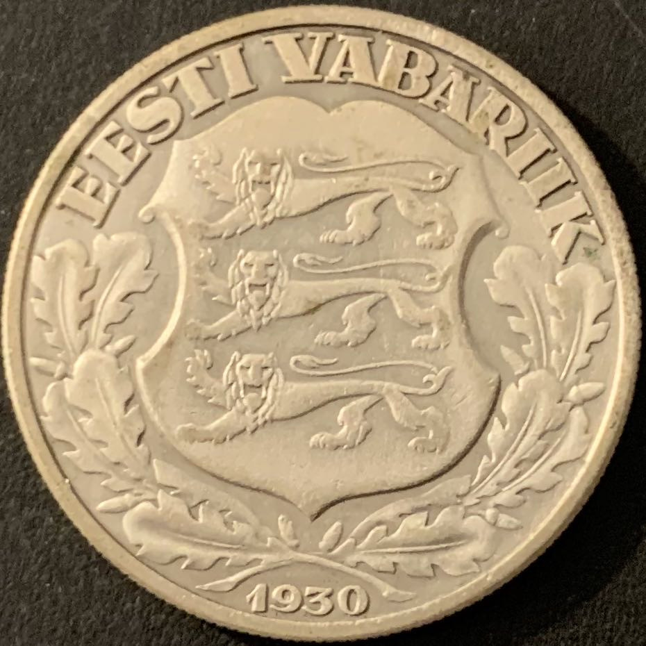 紫瑗钱币—微拍第68期  爱沙尼亚 1930年 塔林的汤帕要塞 2克朗 12克 0.5银