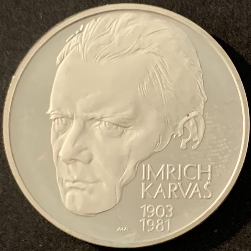 紫瑗钱币—微拍第68期  斯洛伐克 2003年 伊姆里奇·卡尔瓦斯诞辰100周年 200克朗 20克 0.75银 精制