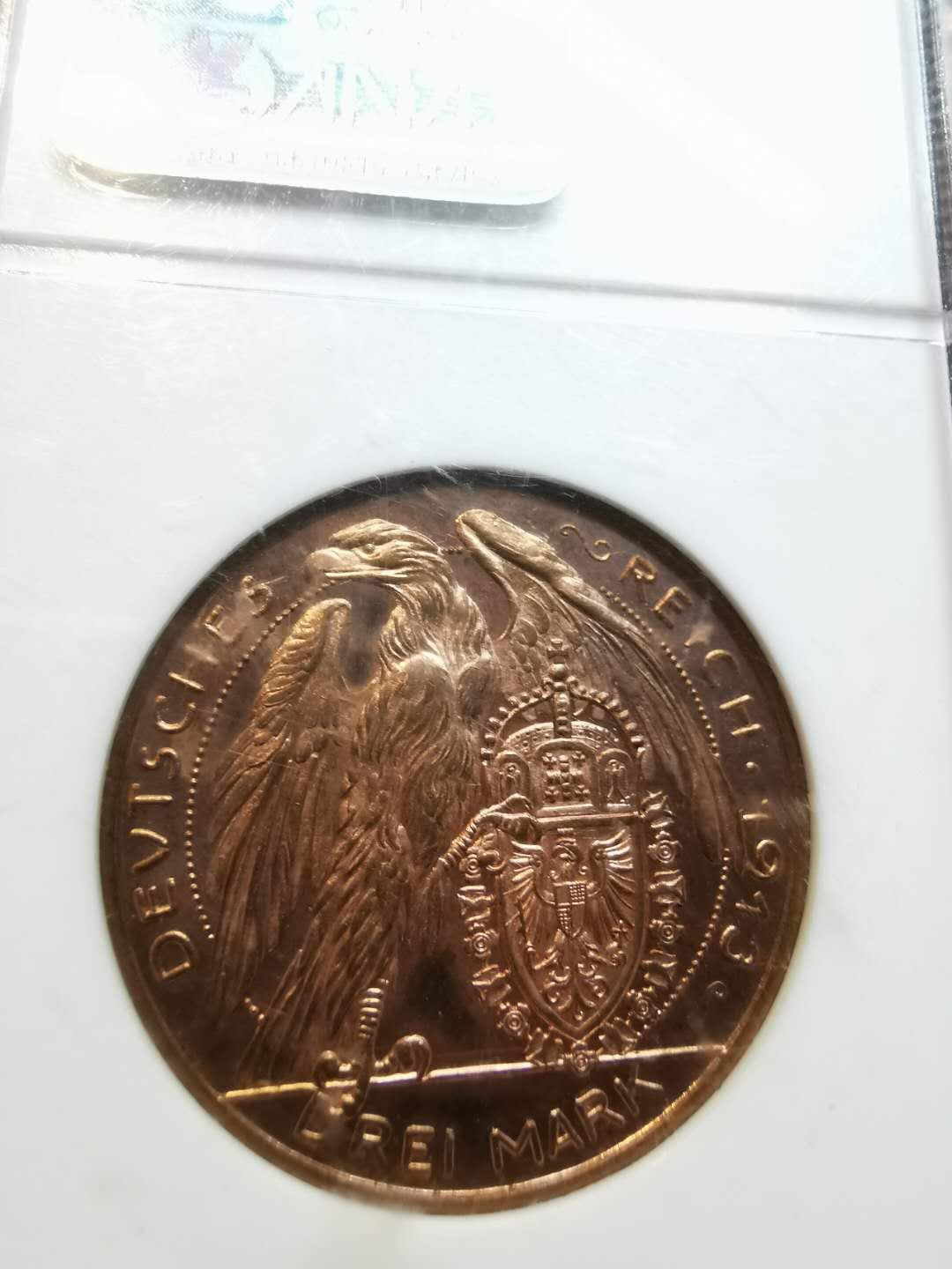 凡希社世界钱币微拍第一百二十一期 1913巴伐利亚哥茨3马克铜样NGC-PF63