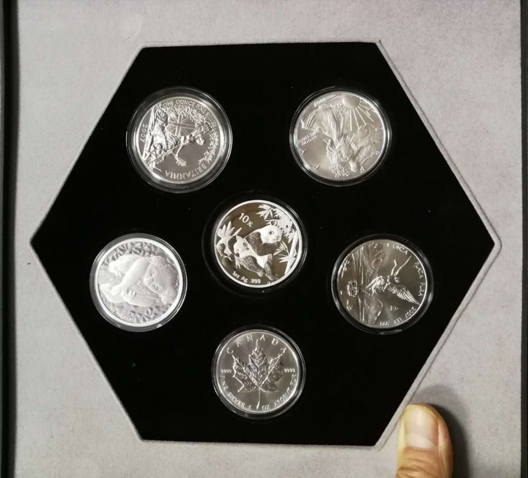 北京马甸外币专卖拍卖第八期，陆续上新，欢迎关注 2007年金币总公司发行六国投资银币。品相如图