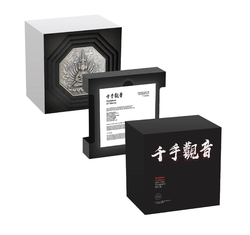 北京马甸外币专卖拍卖第八期，陆续上新，欢迎关注 《千手观音》 八大守护神系列之一  2020纽埃发行 5oz银+28.5oz铜 最大发行量199枚 直径120mm