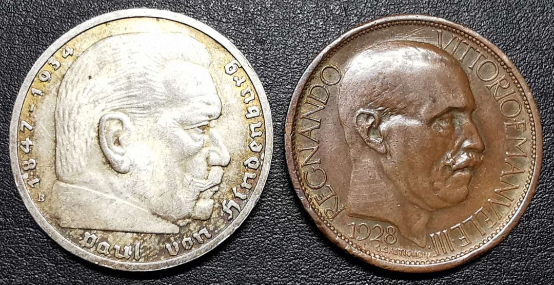 凡希社外币AI第二场 副品调剂 意大利德国铜银一对XF/UNC