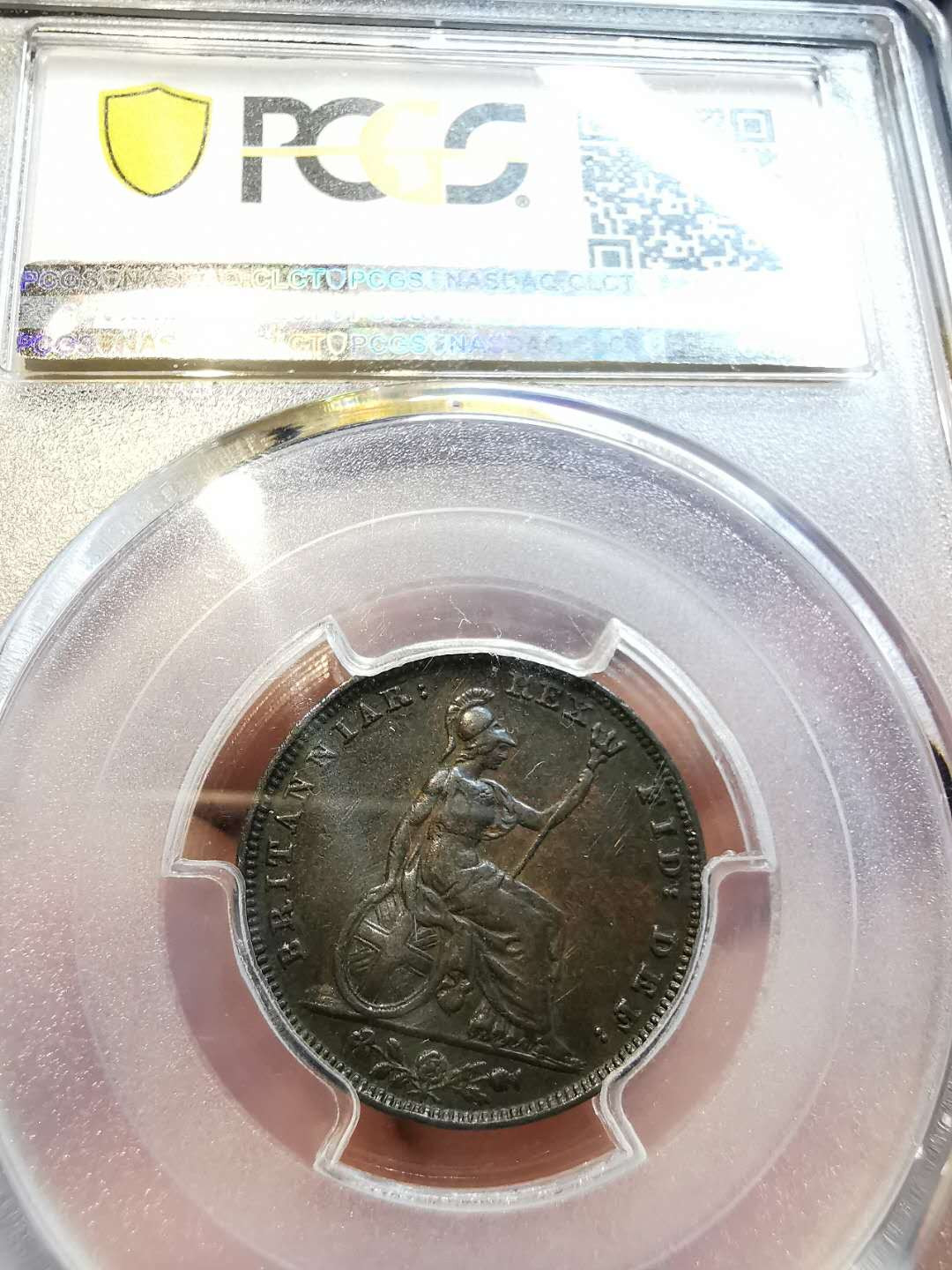 凡希社外币AI第二场 副品调剂 1828英国乔四1/4便士PCGS-AU50
