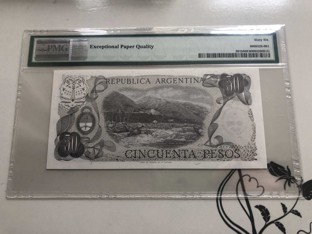 【收藏联盟】第141期拍卖——奥斯陆大学的英杰（共50拍） 阿根廷 1976-78年 50比索 PMG66EPQ