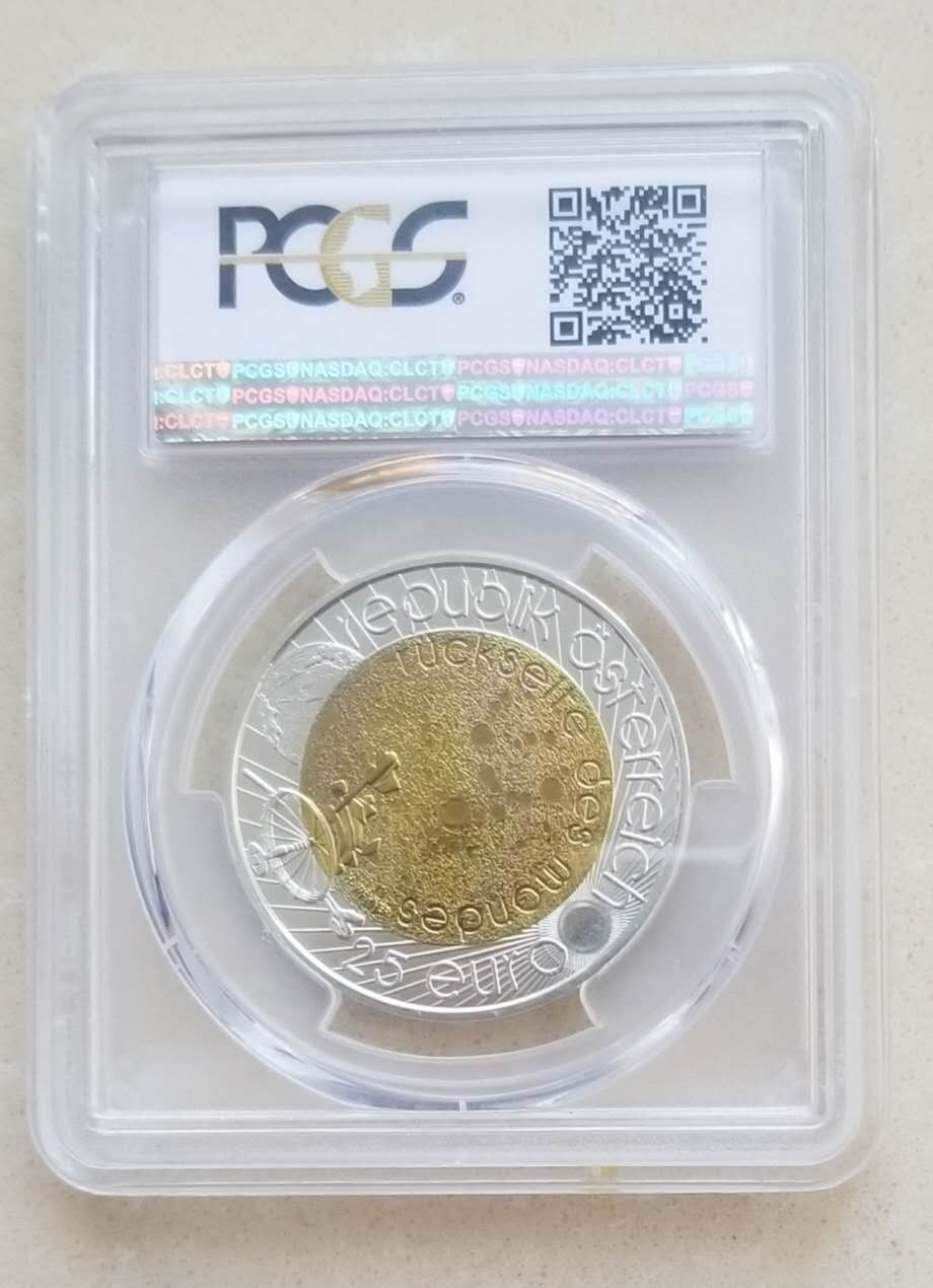 【随心拍&GetCoins】现代钱币拍卖第五十三期 PCGS70-奥地利2009年天文年伽利略25欧元银铌双金属币