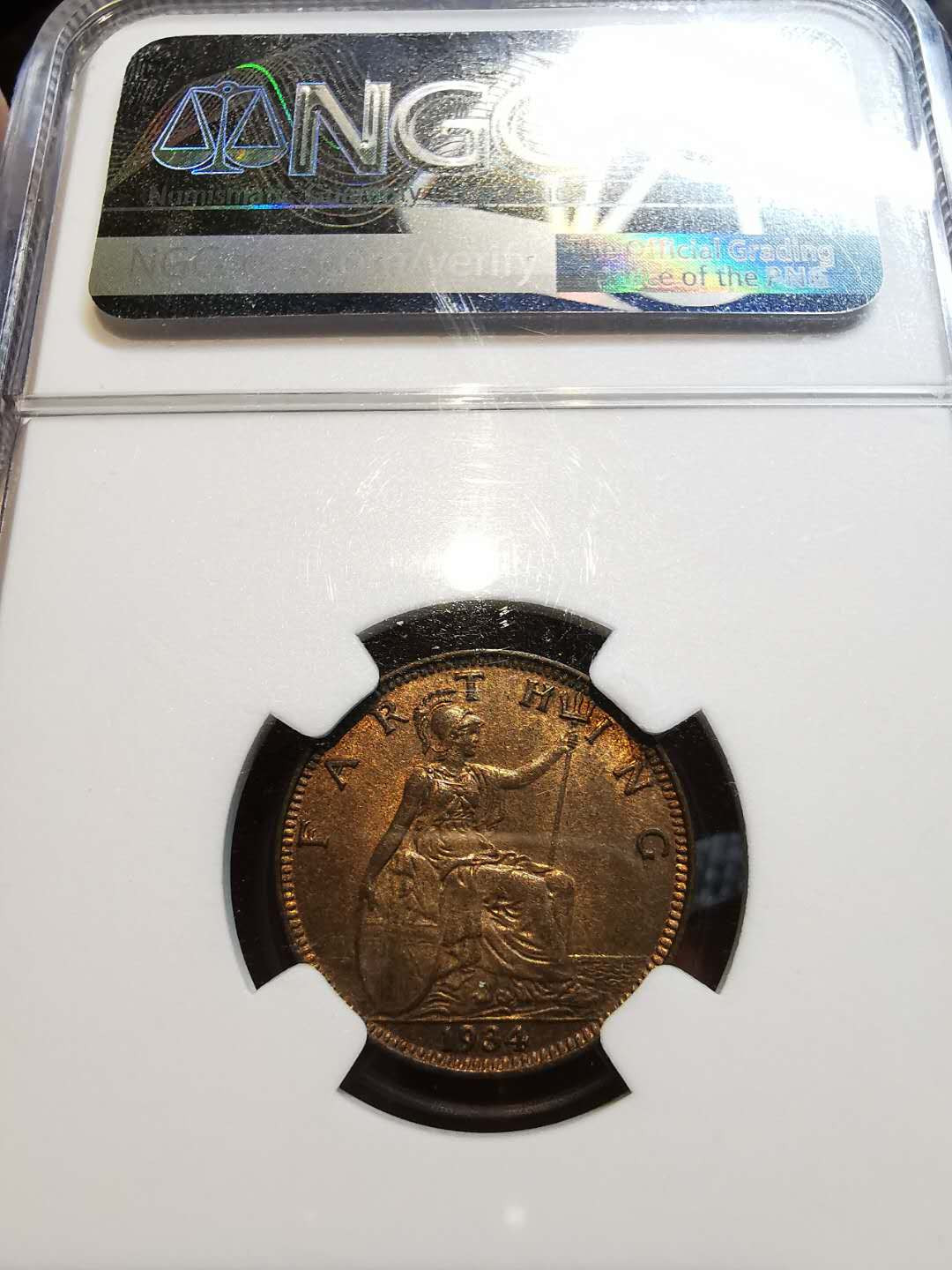 凡希社外币AI第二场 副品调剂 1934英国乔五1/4便士NGC-MS64